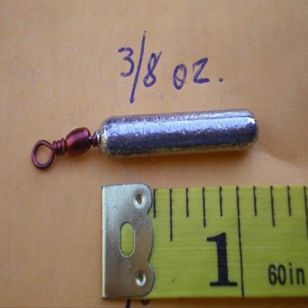 8 PCS. BOTTOM BOUNCER PENCIL SINKER 3/8 OZ. W/#7 RED BARREL SWIVEL for Toothy Critters, Rigging Baits and Lures for Saltwater & Freshwater.