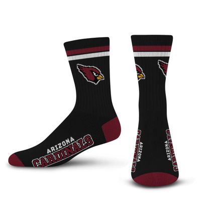 FBF - Official NFL 2 Stripe Adult Team Logo & Colors Crew Dress Socks Footwear for Men and Women Game Day Apparel - Arizona Cardinals Large 10-13