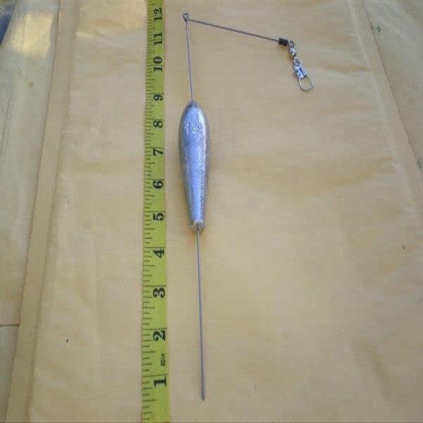 4 PCS. BOTTOM BOUNCER SINKER 12 OZ. W/STAINLESS S. WIRE 051 X 11" LEG X 4" ARM for Toothy Critters, Rigging Baits and Lures for Saltwater & Freshwater.