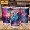 Hyturtle Personalized Gifts Unicorn Lover - Unicorn With Floral Printed Custom Name Stainless Steel Tumbler 20 oz With Lid - Idea Cute Animals Lover Gifts For Women, Girl, Kids On Birthday, Christmas view 2