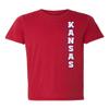 CornBorn Kansas Womens Shirt - Premium Tri-Blend Vertical University of Kansas - Red - Extra Small view 1