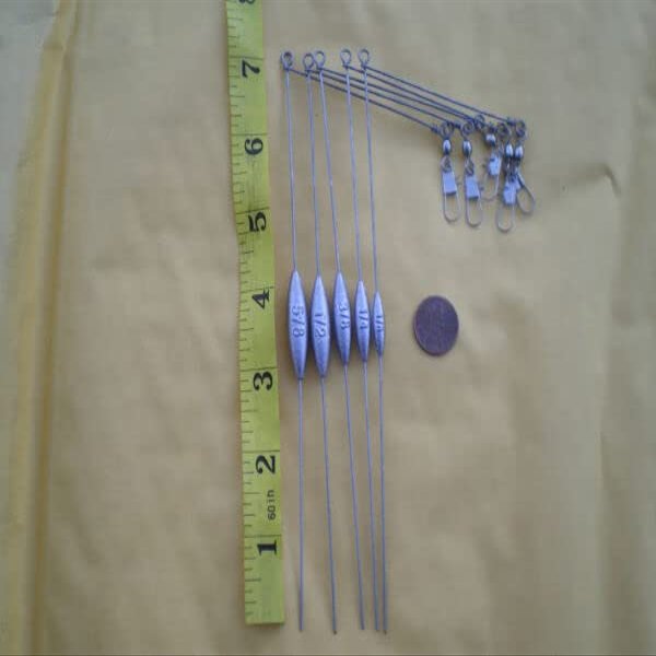 10 SMALL BOTTOM BOUNCER SINKER 1/2 OZ. W/STAINLESS S. WIRE .041X7" LEG X3" ARM for Toothy Critters, Rigging Baits and Lures for Saltwater & Freshwater.