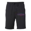 CornBorn Kansas Jogger Shorts - Premium Fleece Kansas Football Laces - Black - 2X view 1
