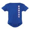 CornBorn Kansas Jayhawks Onesie - Vertical University of Kansas - Royal Blue - 12M view 1