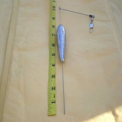 4 PCS. BOTTOM BOUNCER SINKER 12 OZ. W/STAINLESS S. WIRE 051 X 10" LEG X 4" ARM for Toothy Critters, Rigging Baits and Lures for Saltwater & Freshwater.