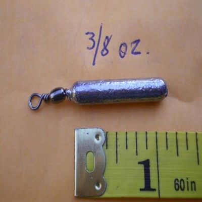 25 PCS. BOTTOM BOUNCER PENCIL SINKER 3/8 OZ. W/#7 BLACK BARREL SWIVEL for Toothy Critters, Rigging Baits and Lures for Saltwater & Freshwater.