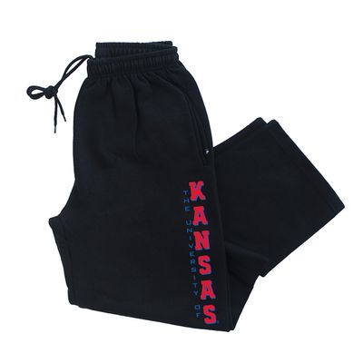 CornBorn University of Kansas Sweatpants - Premium Fleece Vertical University of Kansas - Black - 2X