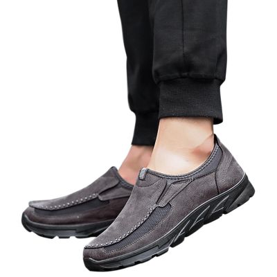 Hbeylia Men's Dress Sneakers Oxfords Business Casual Walking Shoes Fashion Round Toe Slip On Tennis Comfortable Wingtip Outdoor Versatile Walking Shoes