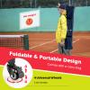 GYMAX Tennis Ball Hopper, Folding 150 Tennis Ball Holder Cart with Carry Bag, Easy Assembly Frame, Removable Bag & 4 Universal Wheels, Portable Durable Tennis Ball Basket for Ball Pickup (Red) view 3