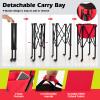 GYMAX Tennis Ball Hopper, Folding 150 Tennis Ball Holder Cart with Carry Bag, Easy Assembly Frame, Removable Bag & 4 Universal Wheels, Portable Durable Tennis Ball Basket for Ball Pickup (Red) view 4