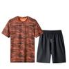 Short Sets for Men 2 Piece Casual Summer Outfits Running Gym Workout Sets Short Sleeve Tee Shirts Big and Tall Shorts Orange