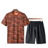 Short Sets for Men 2 Piece Casual Summer Outfits Running Gym Workout Sets Short Sleeve Tee Shirts Big and Tall Shorts Orange view 2