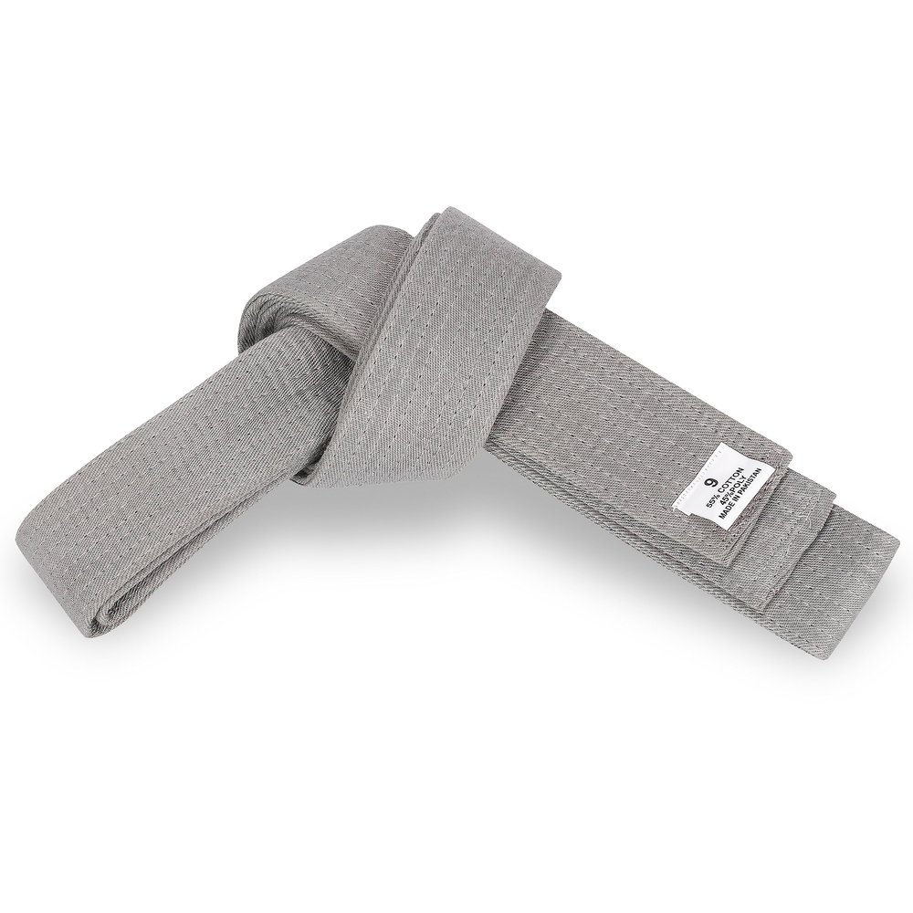 MACS Traditional Martial Arts Karate Taekwondo Solid Color 1.75'' Wide Double Wrap Student Rank Belt for Kids and Adult (Grey, 0)