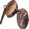 Vintage Brass Compass with Leather Carry Case Collectible Compass Nautical Unique Gift for Adventure Hiking Campaign Travel Tool view 3