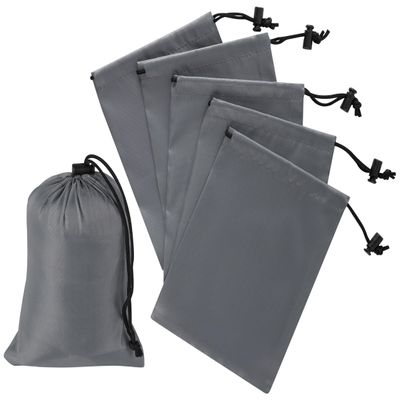 PALTERWEAR Drawstring Bag with Toggle - Nylon Cinch and Ditty Pouch Six-Pack (Gray, 5 x 7 Inch, Set of 6)