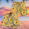 228CLOSET Alligator Lovers Men's Swim Trunks - Sunflower Hawaiian Shorts for Men, Men's Summer Bathing Shorts Set 38 Size Size 5XL view 2