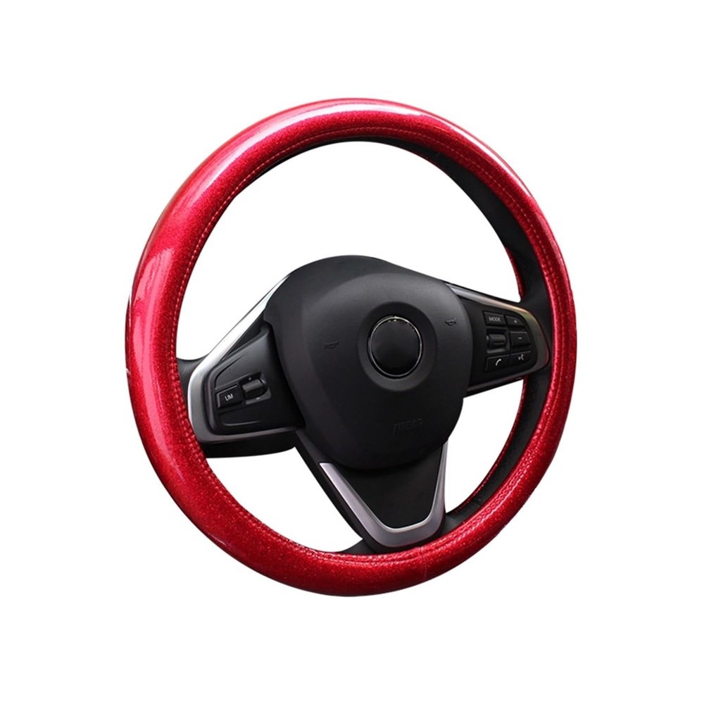 FUERU Car Steering Wheel Cover Set Universal Car Steering Wheel Cover Genuine Leather Comfortable Touch Creative Car Interior (Color : 1#)