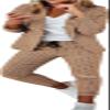 Women's Blazer Sets Women 2 Piece Outfits Open Front Blazer and Pants Set Business Work Suit Pantsuit Set for Women (US, Alpha, Medium, Regular, Regular, A03-khaki) view 1