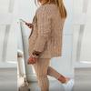 Women's Blazer Sets Women 2 Piece Outfits Open Front Blazer and Pants Set Business Work Suit Pantsuit Set for Women (US, Alpha, Medium, Regular, Regular, A03-khaki) view 4