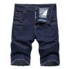Men Mesh Shorts Men Jean Shorts Comfort Flex Stretch Ripped Denim Shorts Summer Casual Fashion Micro Elastic Zipper Open Shorts Ripped Jean Shorts Stretch Dark Blue M view 1