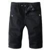 Plus Size Distressed Shorts Jeans for Men Relaxed Fit Stretch Distressed Zipper Open Ripped Denim Shorts Summer Casual Biker Shorts Pockets Men Black Slim Fit Denim Shorts Black M view 1