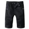 Plus Size Distressed Shorts Jeans for Men Relaxed Fit Stretch Distressed Zipper Open Ripped Denim Shorts Summer Casual Biker Shorts Pockets Men Black Slim Fit Denim Shorts Black M view 3