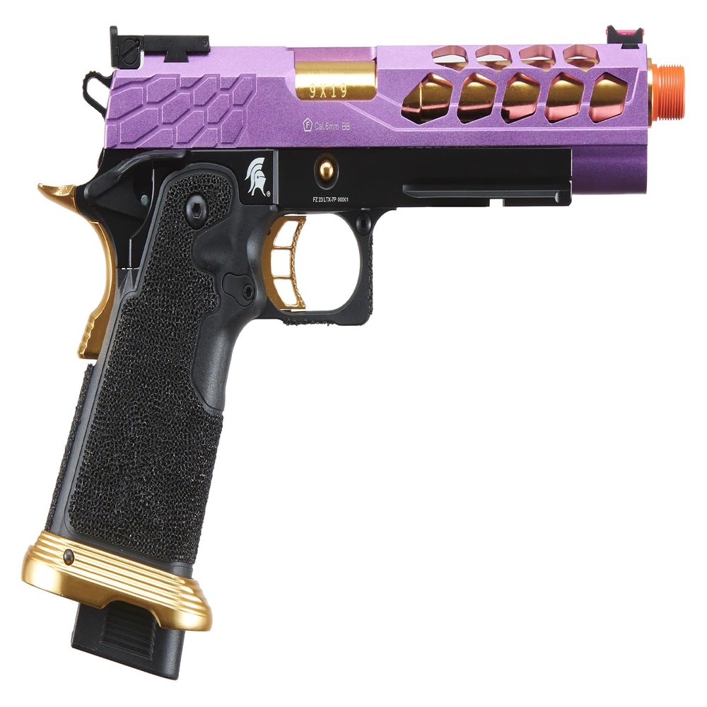 Lancer Tactical Airsoft Pistol STRYK Hi-Capa 5.1/4.3 Full Metal Gas Blowback 330 FPS (Regular, Purple & Gold, Hi-Capa 5.1)