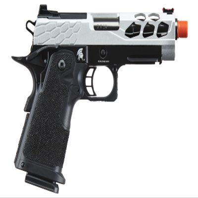 Lancer Tactical Airsoft Pistol STRYK Hi-Capa 5.1/4.3 Full Metal Gas Blowback 330 FPS (Regular, Silver, Hi-Capa 4.3)