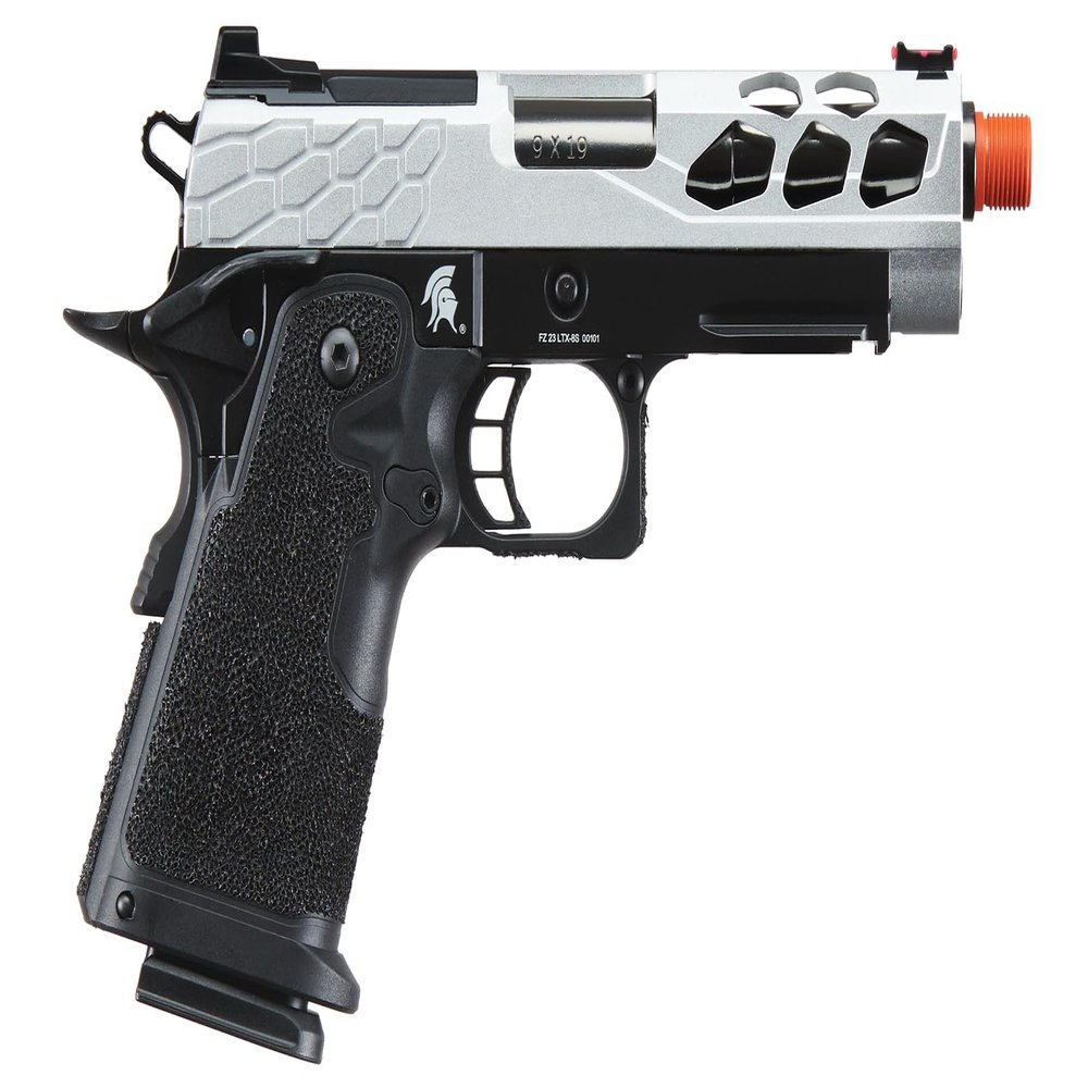 Lancer Tactical Airsoft Pistol STRYK Hi-Capa 5.1/4.3 Full Metal Gas Blowback 330 FPS (Regular, Silver, Hi-Capa 4.3)