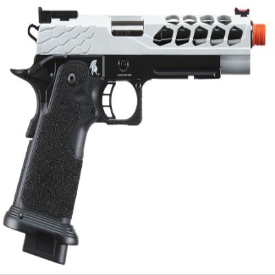 Lancer Tactical Airsoft Pistol STRYK Hi-Capa 5.1/4.3 Full Metal Gas Blowback 330 FPS (Regular, Silver, Hi-Capa 5.1)