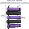Katzowen Iron Hanging Holder Storage Shelf Yoga Mat Foam Rollers Wall Rack for Exercise Mat & Resistance Bands, Up to 8 Inch Diameter (Color : Black) view 3