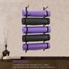 Katzowen Iron Hanging Holder Storage Shelf Yoga Mat Foam Rollers Wall Rack for Exercise Mat & Resistance Bands, Up to 8 Inch Diameter (Color : Black) view 4