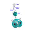 1PC Surgical Steel 14g 3/8 10mm belly button ring dangle Piercing Jewelry navel Ear Lobe 8mm 5mm Capri Blue Crystal M15350 view 2