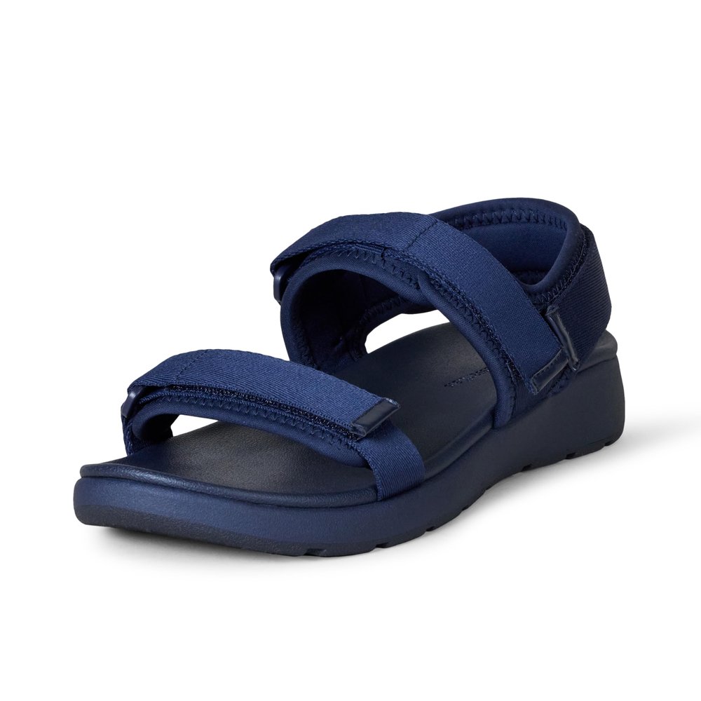 Amazon Essentials Men's Adjustable Triple Strap Sandal, Navy, 12