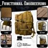 AMERICANPHOENIX 45L Elite Tactical Backpack | 3X Stronger Work & Military Backpack | Water Resistant and Heavy Duty | 3 Day MOLLE Bug Out Bag (Dune Brown) view 4