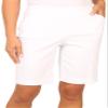 Coral Bay Petite Solid Pull-On Shorts 16P White view 1