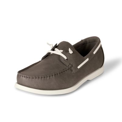 Amazon Essentials Men's Slip-On Boat Shoe with Ventilation, Grey, 12