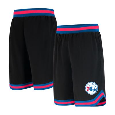 Ultra Game Boys' Active Knit Basketball Training Shorts,Philadelphia 76ers,Black,8