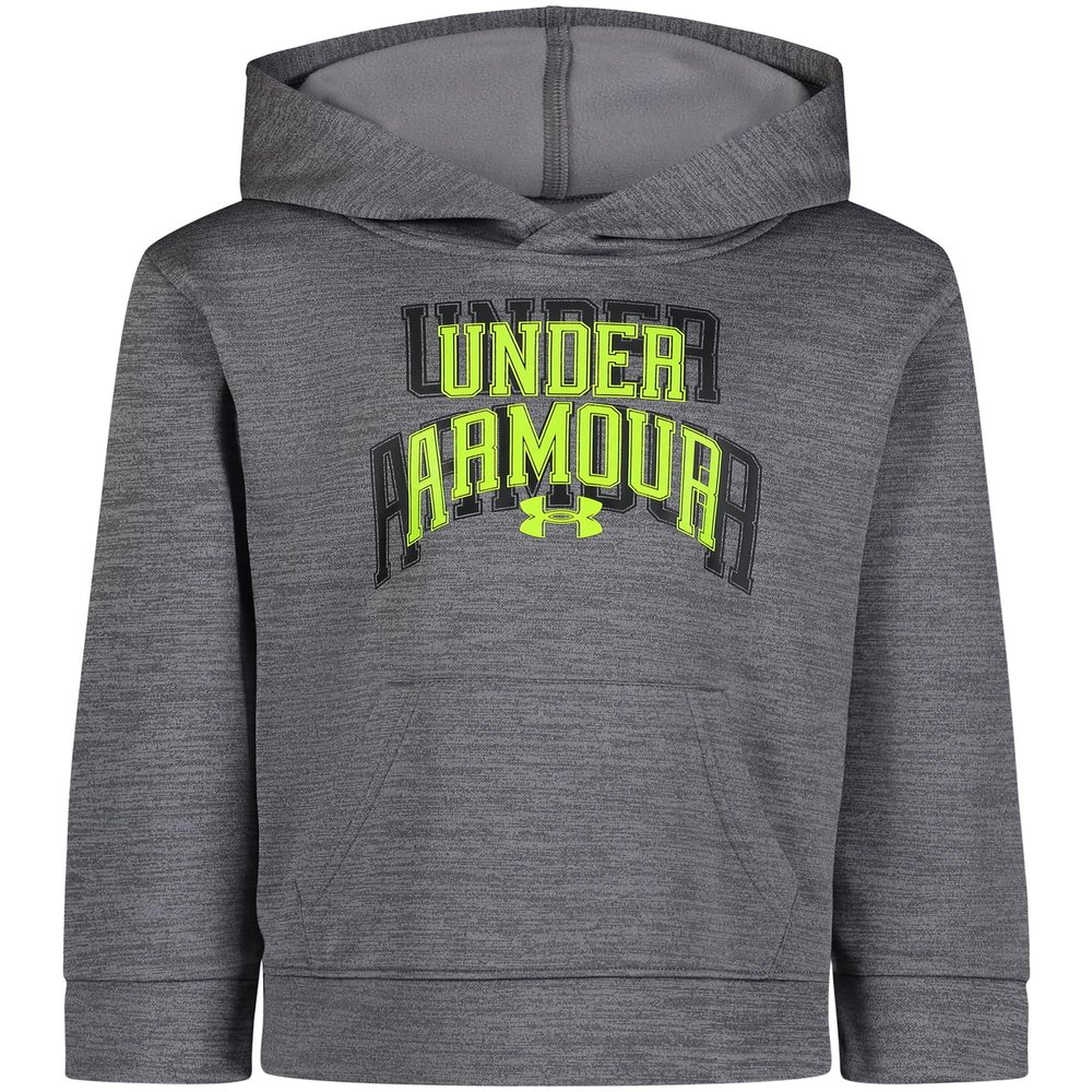Under Armour Boys' Fleece Pullover Hoodie Sweatshirt, Soft & Comfortable, Relaxed Fit, Gray Sportstyle, 4