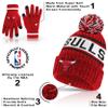 Ultra Game NBA Official Boys Girls Super Soft Winter Beanie Knit Hat with Extra Warm Touch Screen Gloves, Chicago Bulls, Team Color, 1SIZE view 4