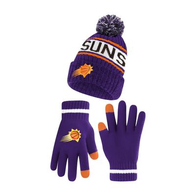 Ultra Game NBA Official Mens Super Soft Winter Beanie Knit Hat with Extra Warm Touch Screen Gloves - Unisex, Phoenix Suns, Team Color, 1SIZE
