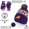 Ultra Game NBA Official Mens Super Soft Winter Beanie Knit Hat with Extra Warm Touch Screen Gloves - Unisex, Phoenix Suns, Team Color, 1SIZE view 4