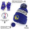 Ultra Game NBA Official Mens Super Soft Winter Beanie Knit Hat with Extra Warm Touch Screen Gloves - Unisex, Golden State Warriors, Team Color, 1SIZE view 4