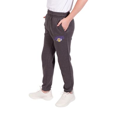Ultra Game Boys' Soft Fleece Active Jogger Sweatpants,Los Angeles Lakers,Heather Charcoal,14-16