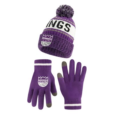 Ultra Game NBA Official Mens Super Soft Winter Beanie Knit Hat with Extra Warm Touch Screen Gloves - Unisex, Sacramento Kings, Team Color, 1SIZE