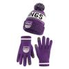Ultra Game NBA Official Mens Super Soft Winter Beanie Knit Hat with Extra Warm Touch Screen Gloves - Unisex, Sacramento Kings, Team Color, 1SIZE view 1