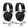 Walkers Razor Patriot Series Hi-Gain Omnidirectional Microphone Adjustable Range Shooting Hunting Hearing Protection Electronic Earmuffs (Camo) Bundle with Protective Glasses (2-Pack) view 1