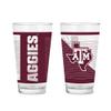 Rico Industries NCAA Texas A&M Aggies 16 oz Pint Glasses with Digitally Printed Logo, Practical Set of 2 Classic Drinking Glasses view 1
