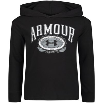 UA Underdog LS Hoodie, Black - Hooded, 5