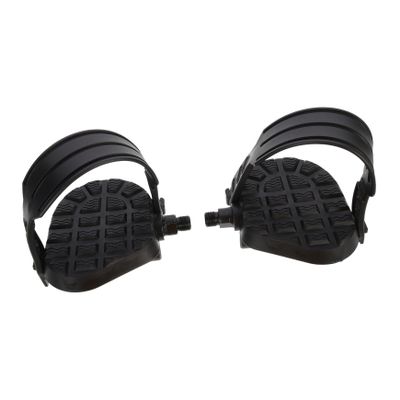 1 Pair Exercise Bike Pedals Indoor Cycling Pedal Platform for Fitness Bike Sturdy Gym Cycling Easy Install Adjustable Length Compatible